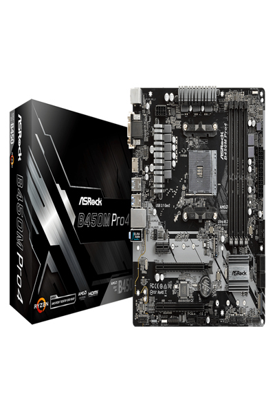 ASRock B450M PRO4 Motherboard micro ATX socket AM4 - 90-MXB8F0-A0UAYZ