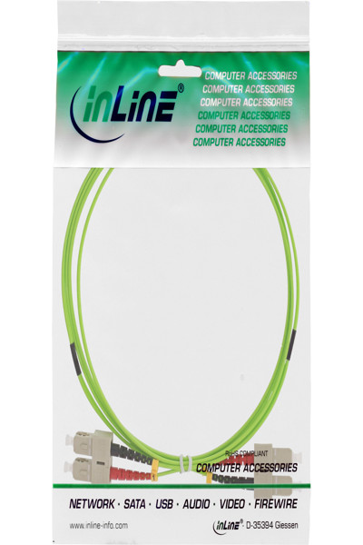Câble fibre optique duplex SC/SC 50/125 µm OM5 10 m