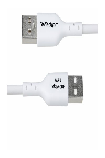 StarTech.com 2m vit USB-A till USB-C laddningskabel - USB2AC2MNCWHE
