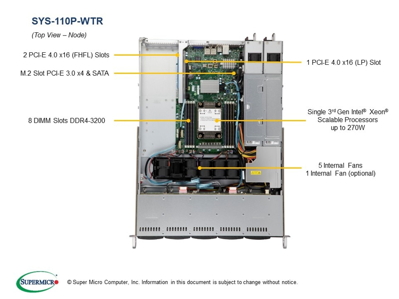 SuperMicro SYS-110P-WTR serverrack (1U) - SYS-110P-WTR