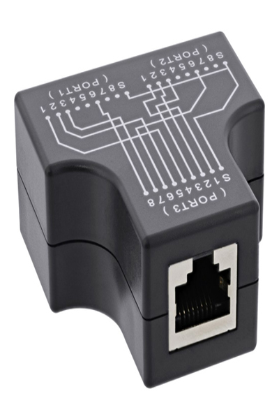 Adaptateur en T STP Cat.5e InLine (Port Doppler) - Prise RJ45 vers 2 prises RJ45
