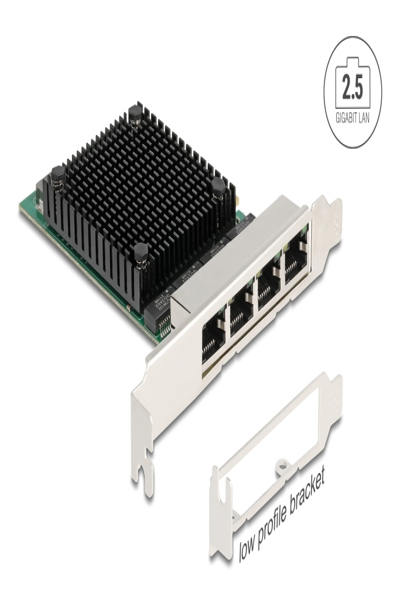 Delock PCI Express x4 Network Card 2.5 Gigabit LAN 4 x RJ45 - 88601