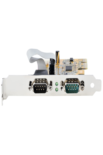 StarTech.com 2-Port PCI Express Serial Card, Dual Port PCIe to RS232 (DB9) Serial Interface Card, 16C1050 UART, Standard or Low Profile Brackets, COM Retention, For Windows & Linux - 21050-PC-SERIAL-CARD
