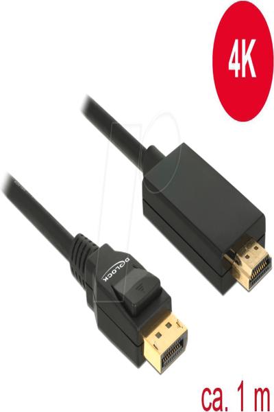Delock Adapterkabel - DisplayPort-hane till HDMI-hane - 85316