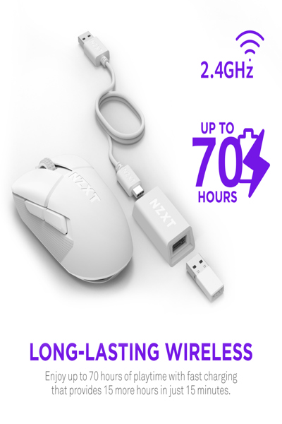 NZXT Mouse Lift Elite White MS-101NW-02 - Mouse - Optical - MS-101NW-02