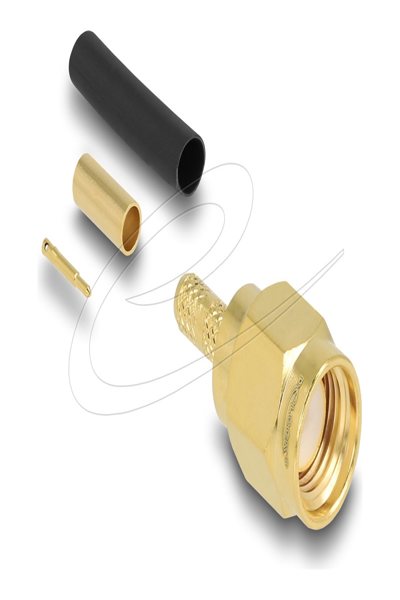Delock SMA plug for crimping RG-174 RG-316 with matching heat shrink tubing - 91780