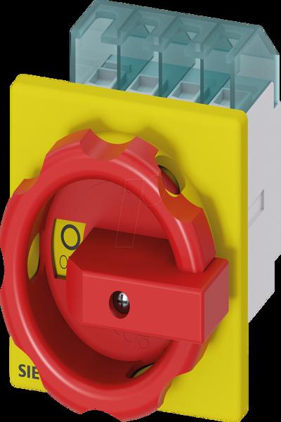 Siemens 3LD2504-0TK53 Main/Emergency-Stop Switch 3-Pole 63A Red/Yellow