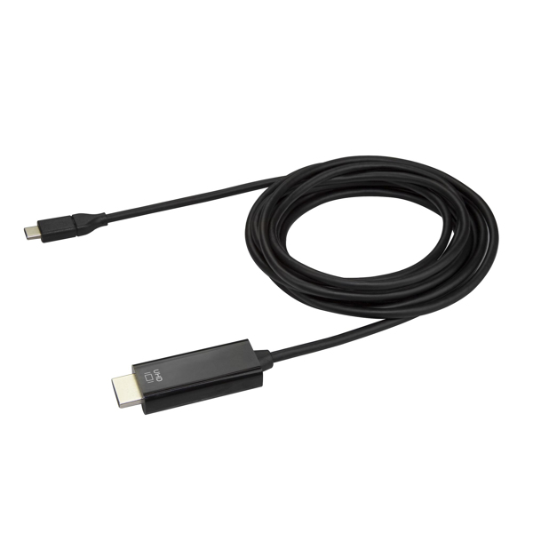 StarTech 10ft (3m) USB C to HDMI Cable, 4K 60Hz USB Type C to HDMI 2.0 Video Adapter Cable, Thunderbolt 3 Compatible, Laptop to HDMI Monitor/Display, DP 1.2 Alt Mode HBR2 Cable, Black - 4K USB-C Video Cable (CDP2HD3MBNL) - Adapter cable - HDMI / USB - - CDP2HD3MBNL