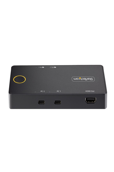 StarTech.com 2-portars USB-C KVM-switch, enkel 4K 60Hz HDMI-skärm, dubbla 100W strömförsörjningsportar, bussdriven, kompatibel med USB typ-C/USB4/Thunderbolt 3/4 - C2-H46-UC2-PD-KVM