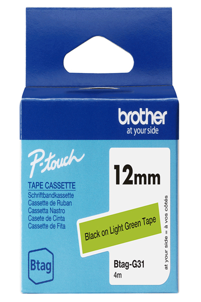 Brother BTAG-G31 - Black on light green - BTAGG31