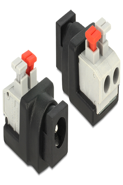 Delock Power adapter - 2 pin terminal block (F) to DC jack 5.5 x 2.1 mm (F) - 65524