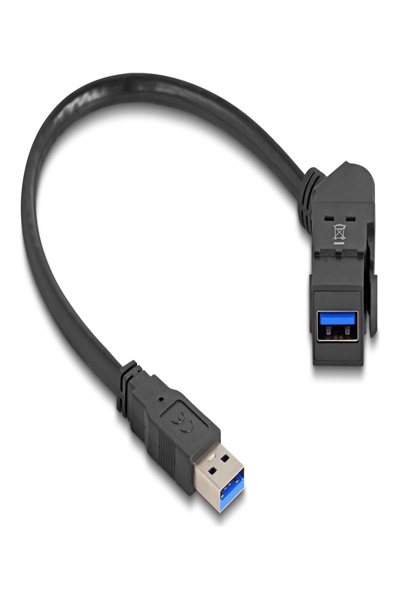 Delock USB-förlängningskabel - USB (hane) till USB (hona) vinklad, panelmonterbar - 67153