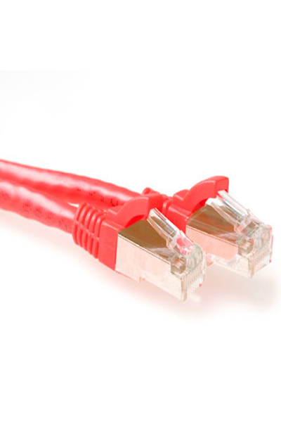 ACT Red 0.5 meter SFTP CAT6A patch cable snagless with RJ45 connectors - 0.5 m - Cat6a - S/FTP (S-STP) - RJ-45 - RJ-45 - Red