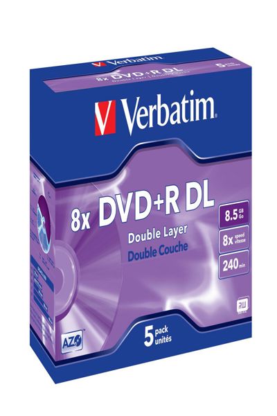 Verbatim 5 x DVD+R DL - 8.5 GB (240min) 8x - 43541