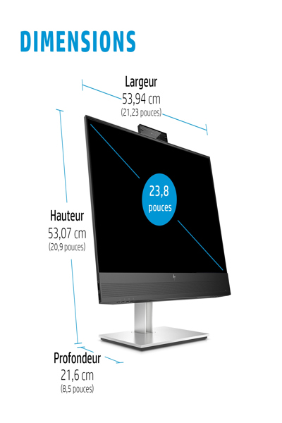 HP E24MV G4 Conferencing Monitor: 24-inch (60.5 cm) conferencing monitor. - 169L0E9#ABU