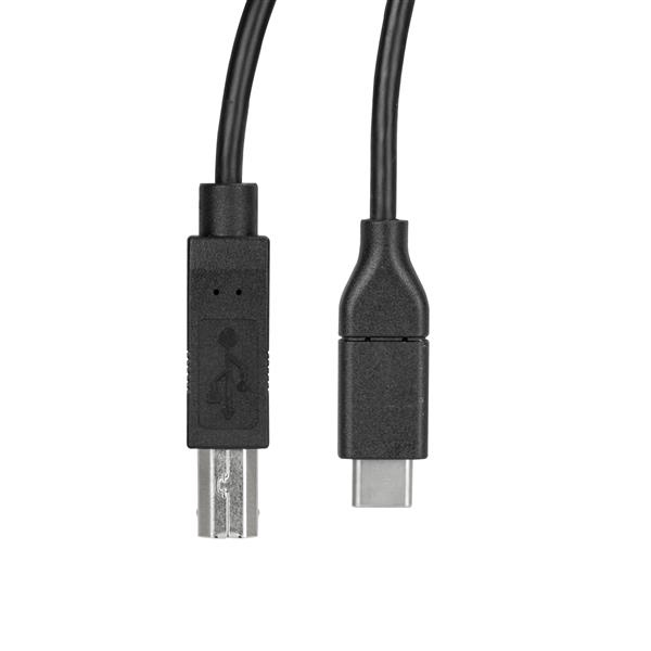 StarTech USB-C to USB-B Printer Cable - M/M - 0.5 m - USB 2.0 - 0.5 m - USB C - USB B - USB 2.0 - 480 Mbit/s - Black - USB2CB50CM