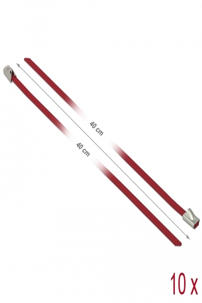 Serre-câbles Delock - 40 cm - rouge (lot de 10)