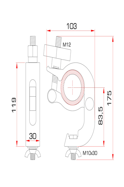 Guil ABZ-50/N Clamp Aluminium Coupling Pipe 46mm - ABZ-50/N