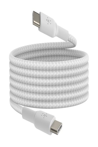 Belkin USB-C till flätad PVC-kabel 2m tvåpack - Digital anslutning - CAB004BT2MWH2PK