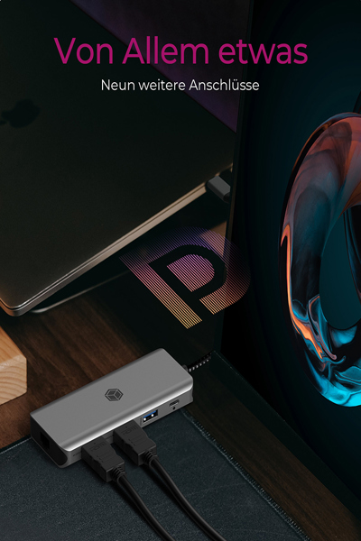 ICY BOX IB-DK4012-CPD 9-i-1 mobil dockningsstation - IB-DK4012-CPD