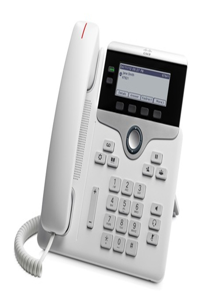 Cisco IP Phone 7821 - IP Phone - White - Wired handset - Polycarbonate - Desk/Wall - 2 lines - CP-7821-W-K9=