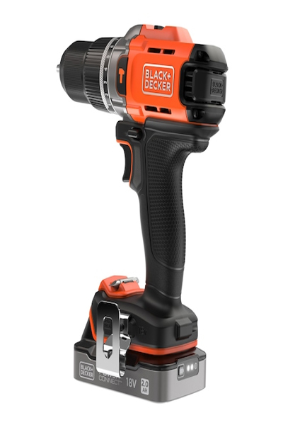 Black & Decker BCD383D1XC-QW, Pistol grip drill, Orange, 1.3 cm, Battery, 2 Ah, 18 V - BCD383D1XC-QW