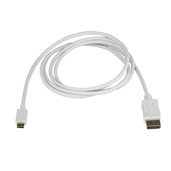 StarTech 6 ft. (1.8 m) USB-C to DisplayPort Cable - 4K 60Hz - White - 1.8 m - USB Type-C - DisplayPort - Male - Male - Straight - CDP2DPMM6W