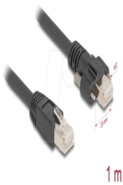Câble réseau Delock - RJ-45 (M) vers RJ-45 (M) vissable