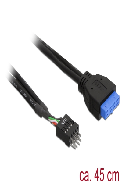 Delock USB internal cable - 19 pin USB 3.0 header (F) to 9 pin USB header (M) - 83791