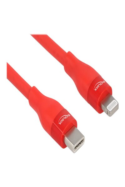 Delock USB Type-C to Lightning Data and Charging Cable MFi Certified - 2 m - Red - 86635