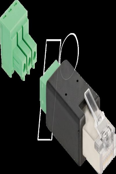 Delock Network connector - RJ-45 (F) to 3 pin terminal block detachable - 66607
