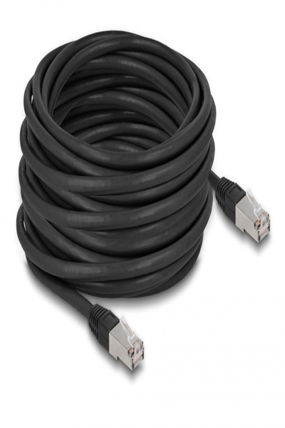 Delock RJ45 Network Cable Cat.6A S/FTP PE Outdoor 15 m black - 15 m - Cat6a - S/FTP (S-STP) - RJ-45 - RJ-45 - Black - 80131