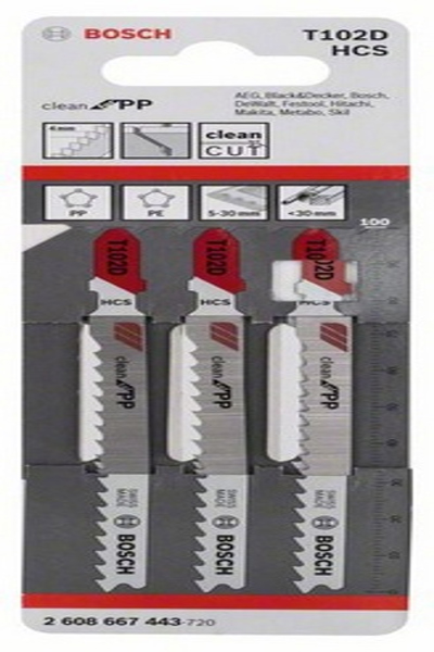Bosch StichsÃƒÂ¤geblatt T 102 D Clean for PP 100mm 3 Stueck