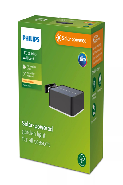 Philips Vynce Wall Light 1.5W - Outdoor wall lighting - Black - Plastic - IP44 - Facade - Garden - Patio - III