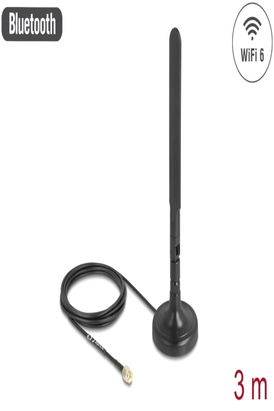 Delock WiFi 6 Antenna RP-SMA Plug omnidirectional 3 dB - 10039