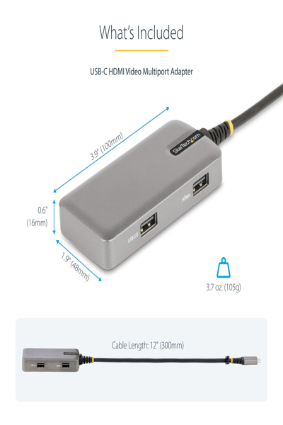 StarTech.com USB-C multiportadapter 4K 60Hz 100W PD - 104B-USBC-MULTIPORT