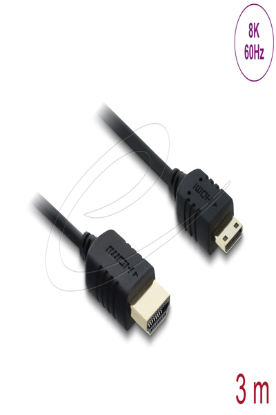 Delock Coaxial High Speed HDMI Cable Plug to Mini 8K 60 Hz - Cable - Digital/Display/Video - 81686