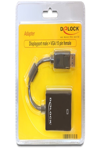 Delock Adapter Displayport male > VGA 15 pin female - 61848