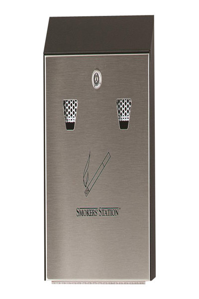 Dymo Rubbermaid SMOKERSÃ¢â‚¬â„¢ STATION WALL MOUNT URN WITH KEYED CAM LOCK BLACK - Grey - Metal - 254 mm - 31.8 mm - 317.5 mm - 3.18 kg