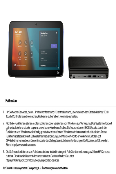 Poly Studio Base Kit G9 Plus for Microsoft Teams HP Mini IP PC - A3LU8AA