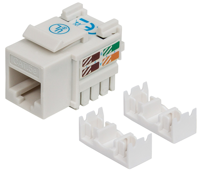 Cat5e modulær jack hvit UTP Keystone Jack - 210355