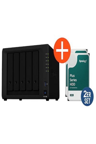 Serveur NAS Synology DS1522+ avec 2 disques durs HAT3310-8T - Serveur de stockage - NAS