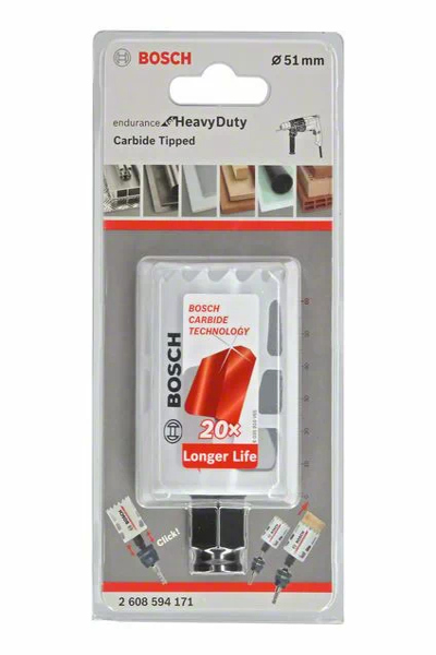 Bosch 2 608 594 171 - Single - Drill - Aluminium - Brick - Polyvinyl chloride (PVC) - Stainless steel - Tile - Wood - Black - Red - White - 6 cm - 5.1 cm
