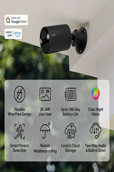 TP-LINK TAPO C411 SMART OUTDOOR SECURITY CAMERA WLAN TCP/IP - TAPO C411
