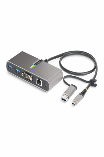 StarTech.com 2-Port USB-C/A Hub with GbE RS232 - 5G2A1SGBB-USB-C-HUB