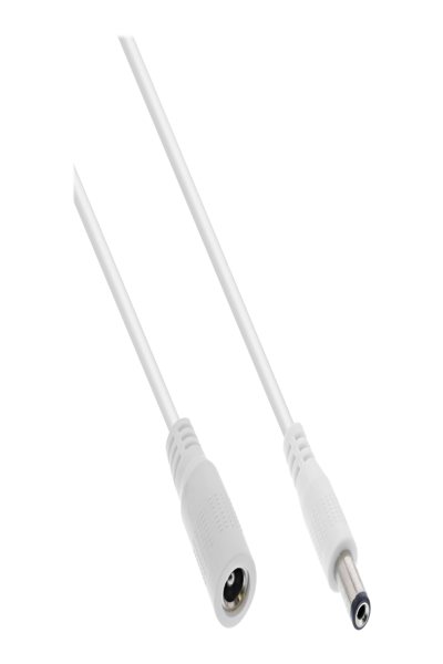 Rallonge CC InLine - CC mâle/femelle 5,5 x 2,5 mm - AWG 18 - blanc 5 m