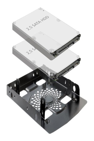 Delock Installationsram 3,5" > 2 x 2,5" hårddisk - 18198