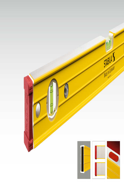 Stabila Type 96-2 M, Niveau de menuisier, 0,4 m, Rouge, Jaune, 0,5 mm/m, Aluminium