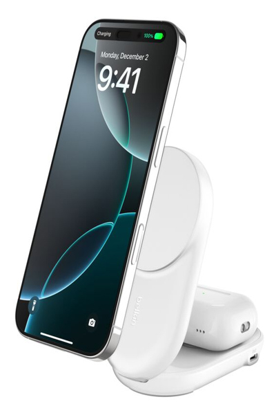 BELKIN ULTRACHARGE WIRELESS CHARGER 2-IN-1 QI2 MAGNETIC FOLDABLE - WIZ039KQWH