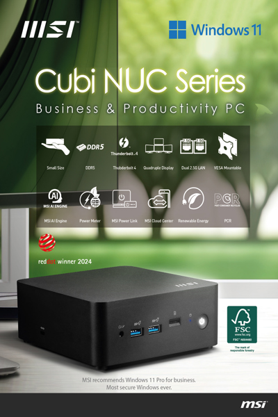 MSI Cubi NUC 1M Intel Core i7 150U Barebone - CUBI NUC 1M I7 150U BB